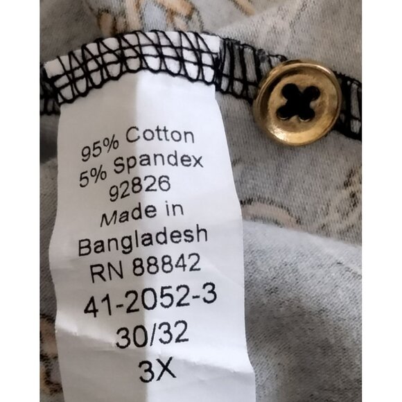 Jessica London Top Plus Size 3X 30/32 Black Chain Print 3/4 Sleeves - Picture 7 of 8